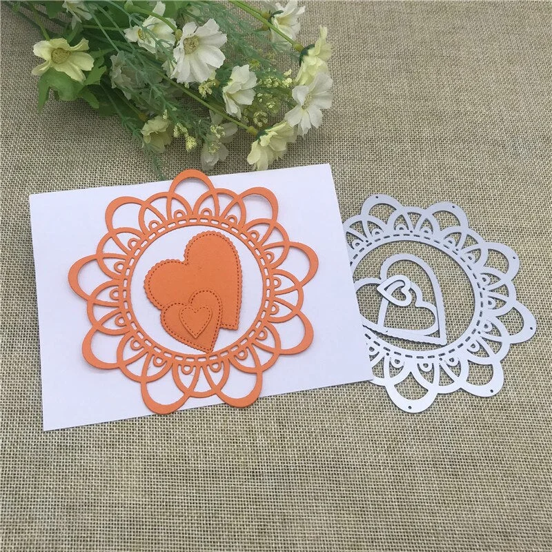 Lace wreath love Metal Cutting Dies Stencil Scrapbooking Photo Album Card Paper Embossing Craft DIY Die Cut