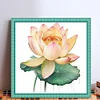 >SALE<Full Embroidery Eco-cotton Thread 11CT Printed Lotus Flower Cross Stitch 40x40cm