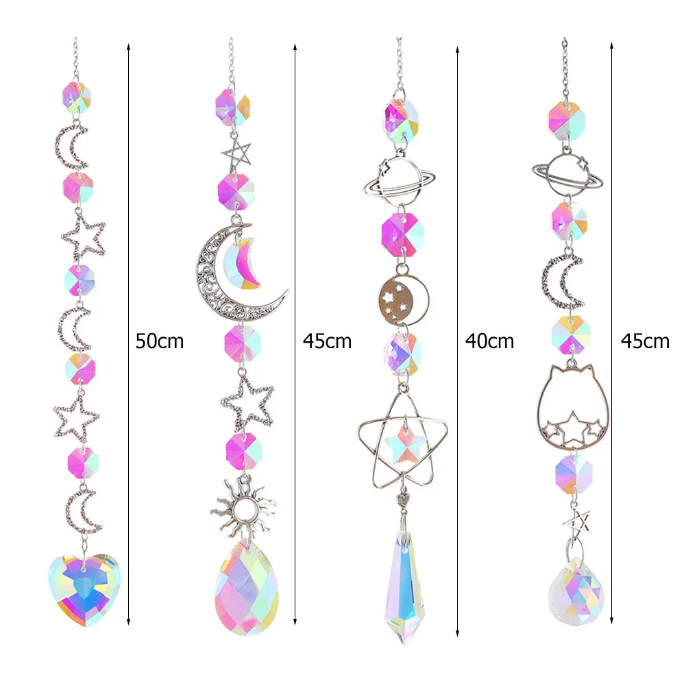 Crystal Wind Chime Prism Catchers Hanging Ornament Curtain Garden Pendant