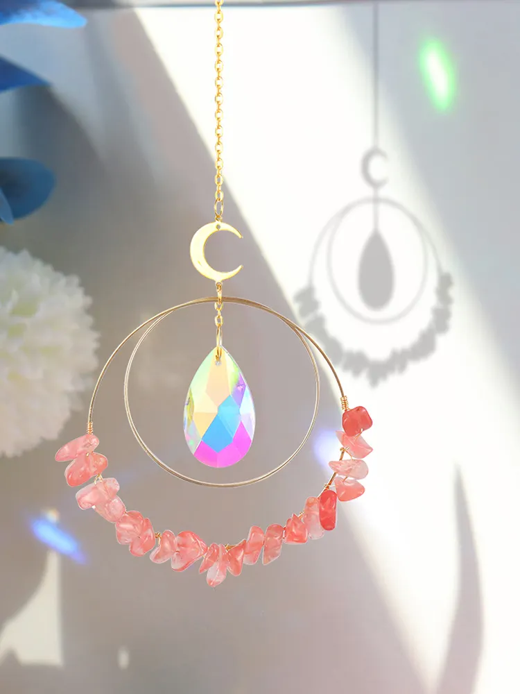 Crystal Sun Light Trapping Wind Chime Pendant Prism Lighting Catching Decor