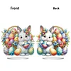 (US Only)Acrylic 2D Flat Print DIY Easter Egg Rabbit 5D DIY Diamond Art Tabletop Decor