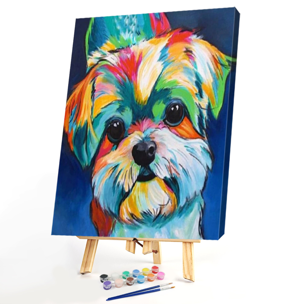 

40*50CM Paint By Numbers-Colorful Dog, 501 Original