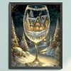 Christmas Scene In Cup-18CT Stamped Cross Stitch 40*50cm/15.75*19.69in