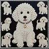 DIY Pearl Painting Puppy for Home Wall Decor with Frame(30*30cm)