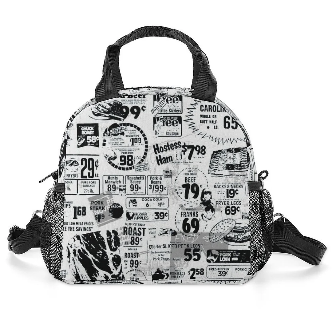 Printed lunch satchel bag newspaper