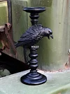 Gothic Candle Holder with Black Crow 29cm