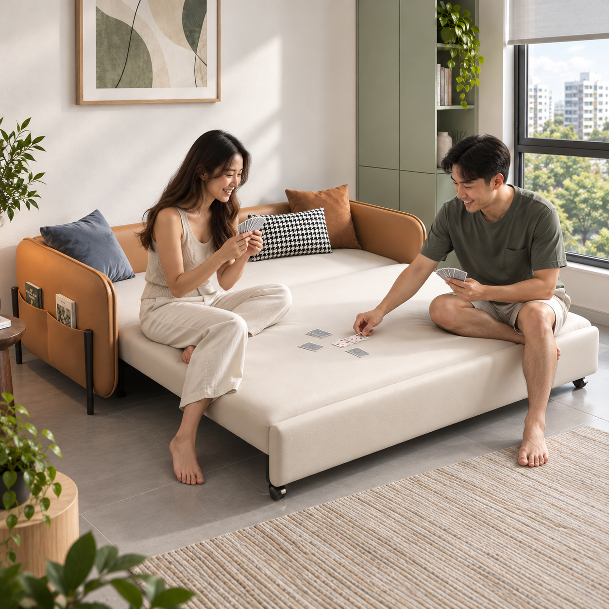 198 Two-Tone Sofa Bed - Ivory and Tan — Everyday living