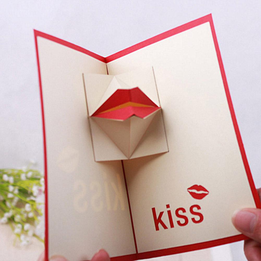

Romantic Red Lips - 3D Pop Up Card - Paper Craft, 501 Original