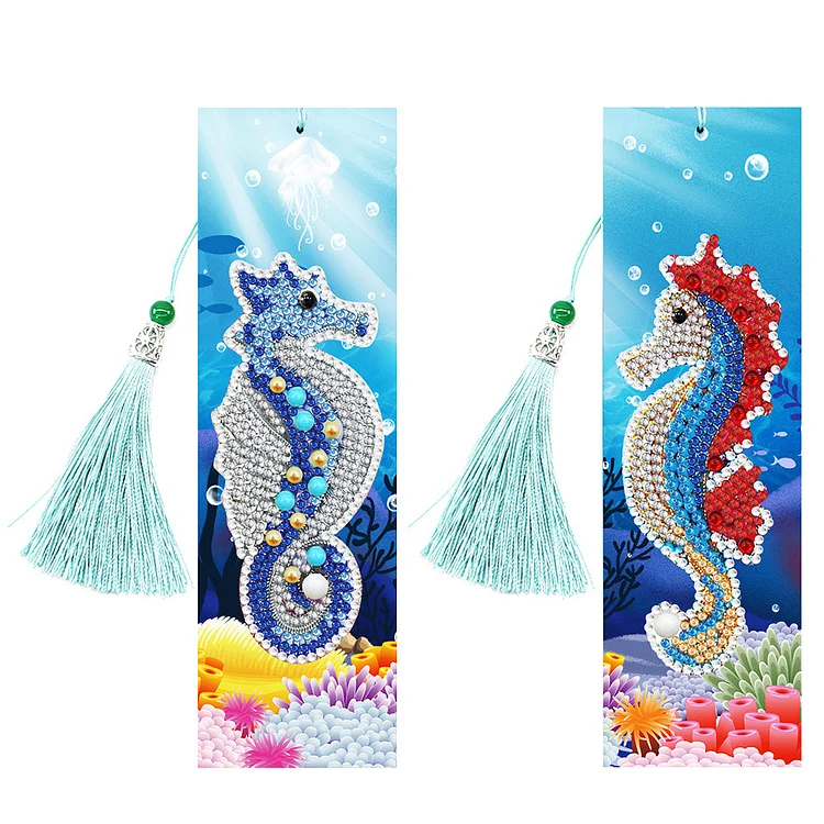 【Bookmark】2pcs Diamond Painting Bookmark DIY Special Shaped Drill Animal Tassel Craft gbfke