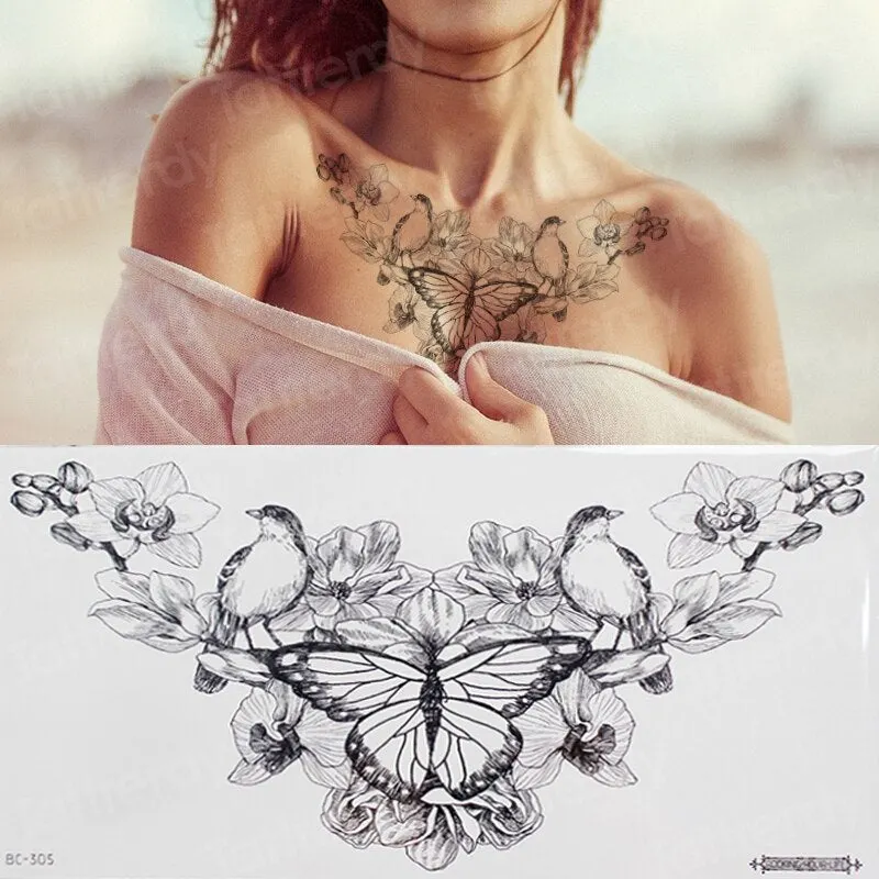 sexy tatoo stickers for girls body art belly stickers jewel tattoo mandala rose flower black henna tattoos breast chest decal