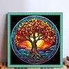 (Multi-Style) Glass Painting-Life Tree-18CT Stamped Cross Stitch 30*30cm/11.81*11.81in