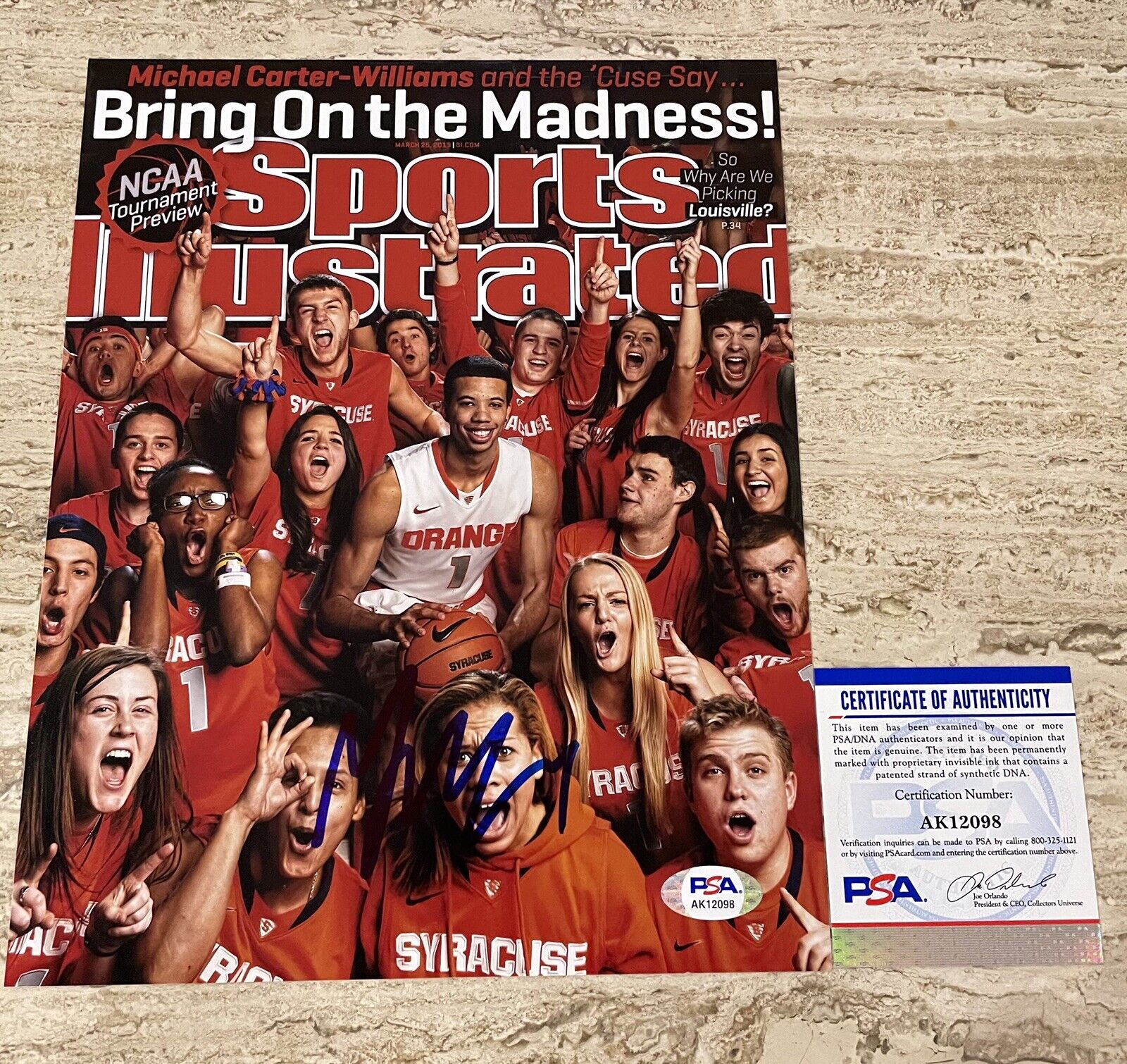 Michael Carter-Williams SI Cover Syracuse Autographed 8X10 Photo Poster painting PSA/DNA COA