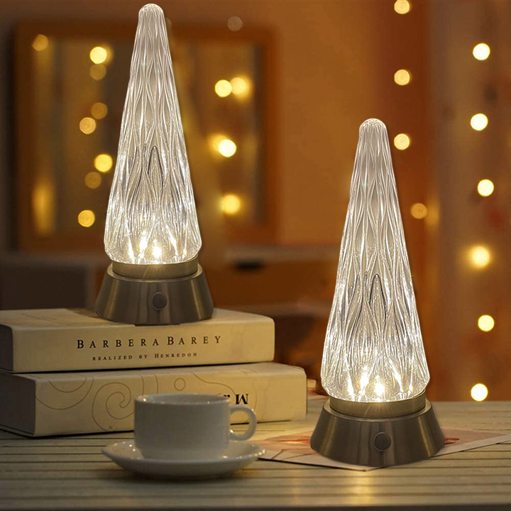 Creative Atmosphere Crystal Table Lamp - 3 Dimmable Color Changing Decorative Night Light CSTWIRE
