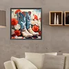 Diamond Painting-DIY Full Round Drill Flower Cowboy Boots（40*40CM)