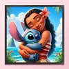 Princess Moana And Stitch-11CT Stamped Cross Stitch 40*40cm/15.75*15.75in
