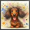 Colored Pencil Dachshund - 11CT Stamped Cross Stitch - 45*45cm - Dog