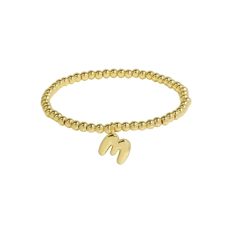 Hot Sale 18K Brass Glossy 26 English Letters Copper Bead Filament Adjustable Fashion Bracelet