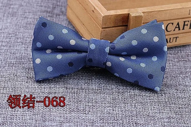 Brand New 100% Microfiber Bowtie Woven Dot Checked Stripped Bow Tie Butterfly Wedding Dress Mens Formal Dot Dog Butterfly Blue