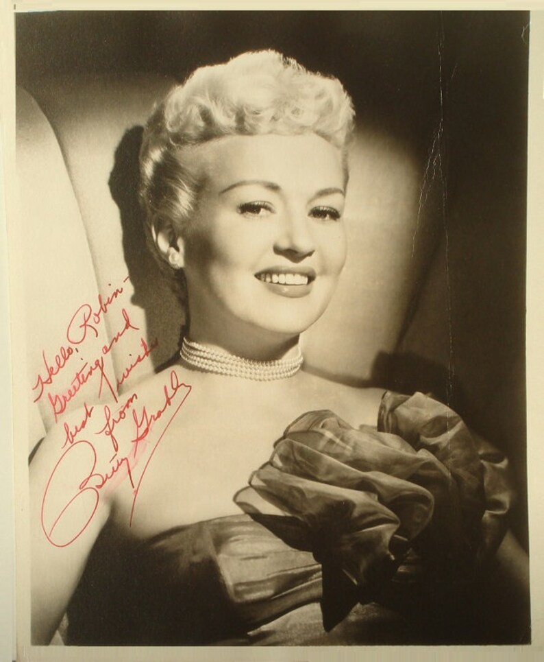 BETTY GRABLE SIGNED Photo Poster painting Pin Up Girl wcoa