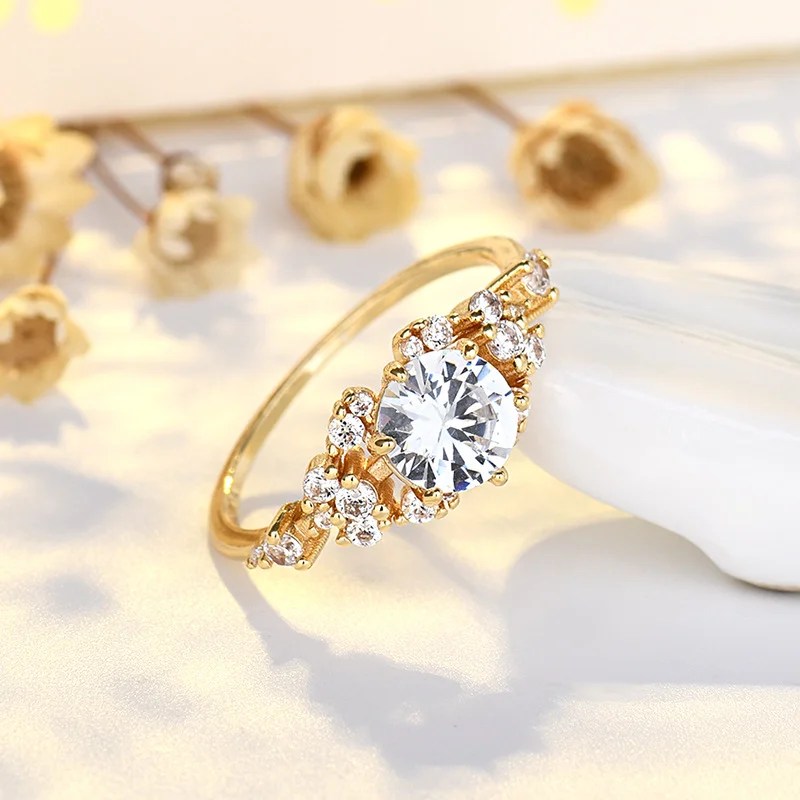 14K Gold-plated Crystal Rings