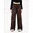Thepearlpad Women Casual Wide Leg Cargo Pants Drawstring Solid Streetwear Elastic Waist Sweatpants Loose Y2K Joggers Hip Hop Baggy Trousers