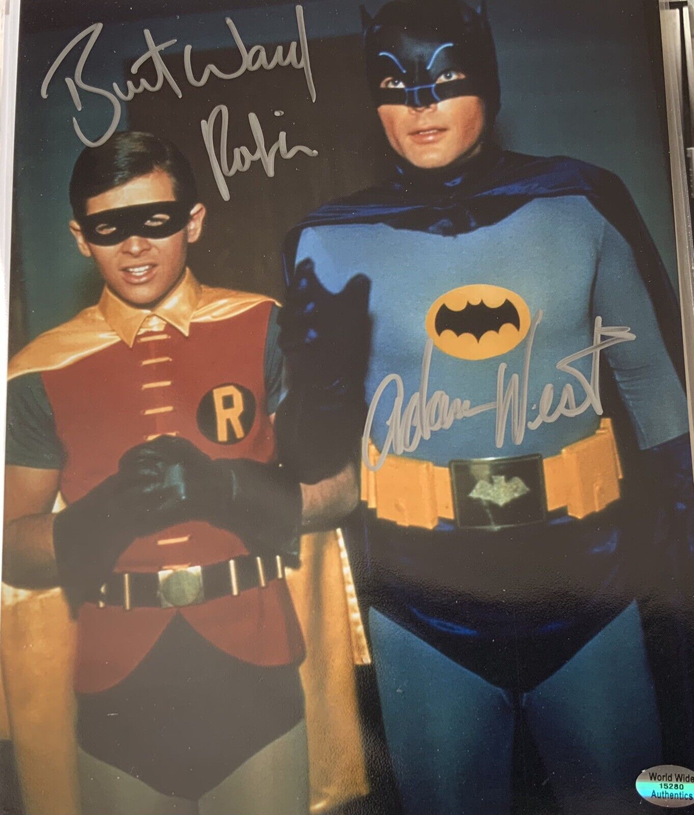 SIGNED ADAM WEST & BERT WARD- BATMAN AND ROBIN 10 x 8” Photo Poster painting - COA