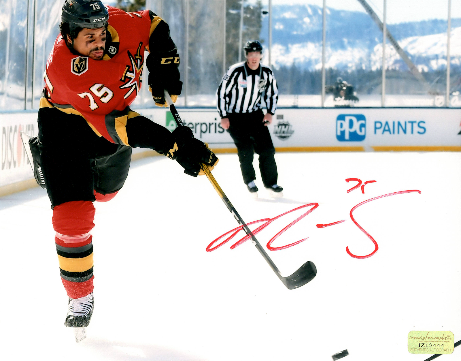 Ryan Reaves Signed Vegas Golden Knights 8x10 Photo Poster painting Lake Tahoe Outdoors COA