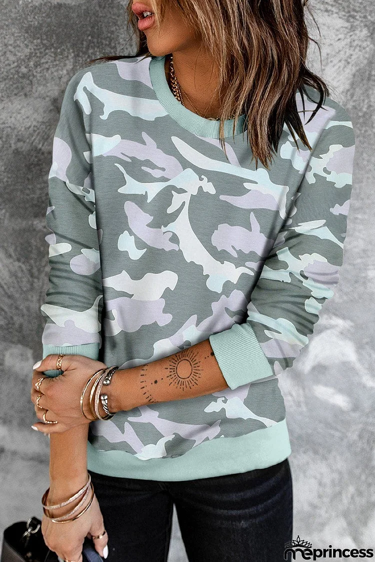 Camouflage Pullover Sweatshirt