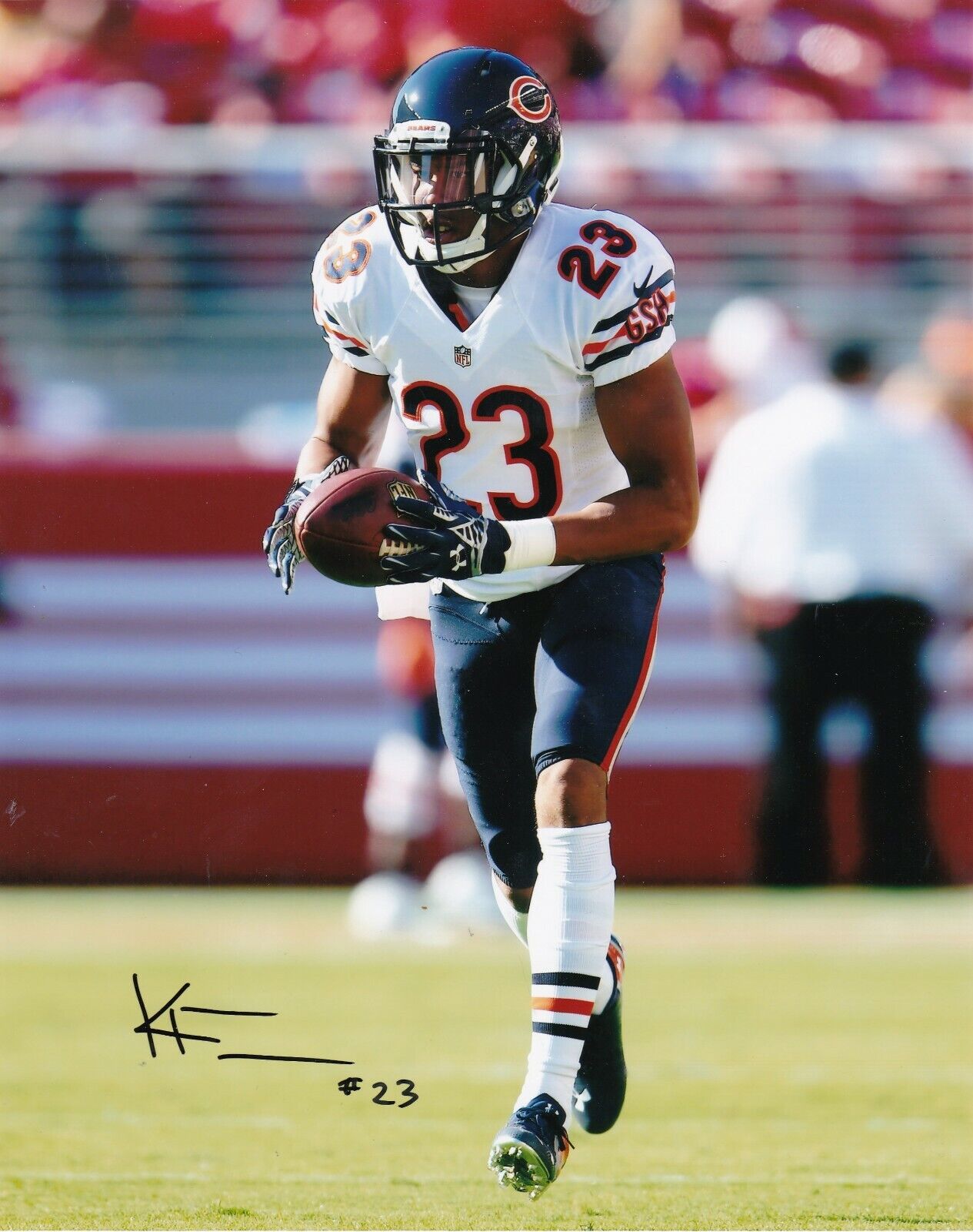 KYLE FULLER CHICAGO BEARS ACTION SIGNED 8X10