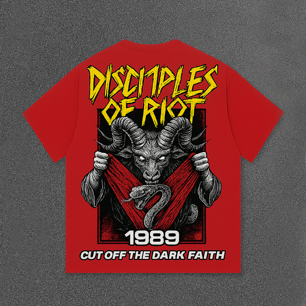Satanic Print Short Sleeve T-shirt