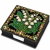 PU 5D Pearl Diamond Painting Kit Note Box DIY Diamond Art Notepad Box with 160 Sheets of Paper (Lily of the valley Flower)