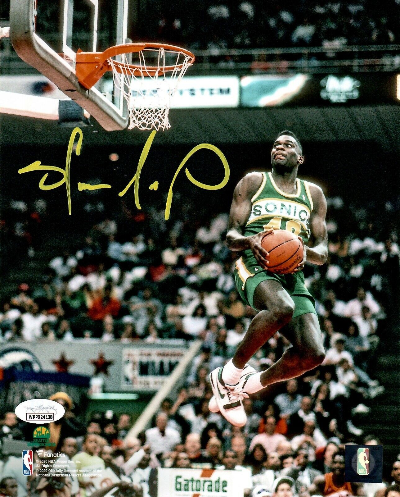 Shawn Kemp autographed signed 8x10 Photo Poster painting NBA Seattle Supersonics JSA COA