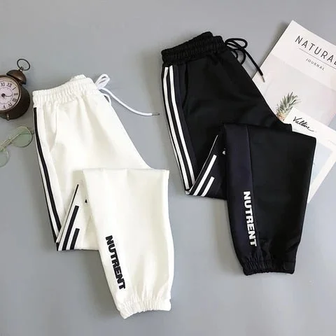 pornhint Pornhint Spring Sport Cargo Pants Plus Size 2XL Letter Embroidery Pants Women High Waist Streetwear Cool Girl Harajuku Hip Hop Pants