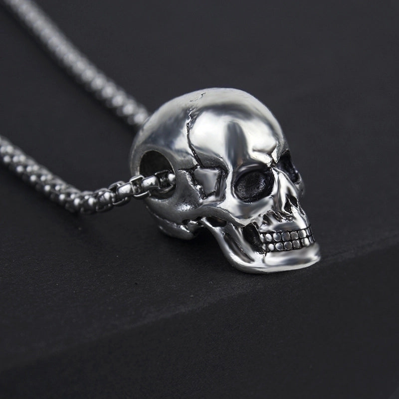 Punk Skull Titanium Steel Plating Halloween Unisex Pendant Necklace