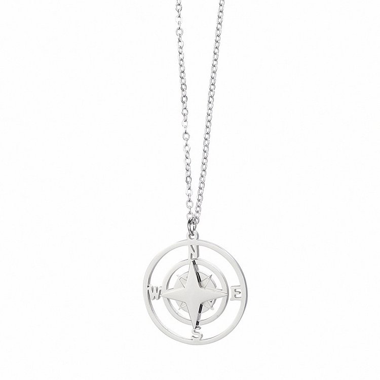 ATEEZ Silver Compass Necklace