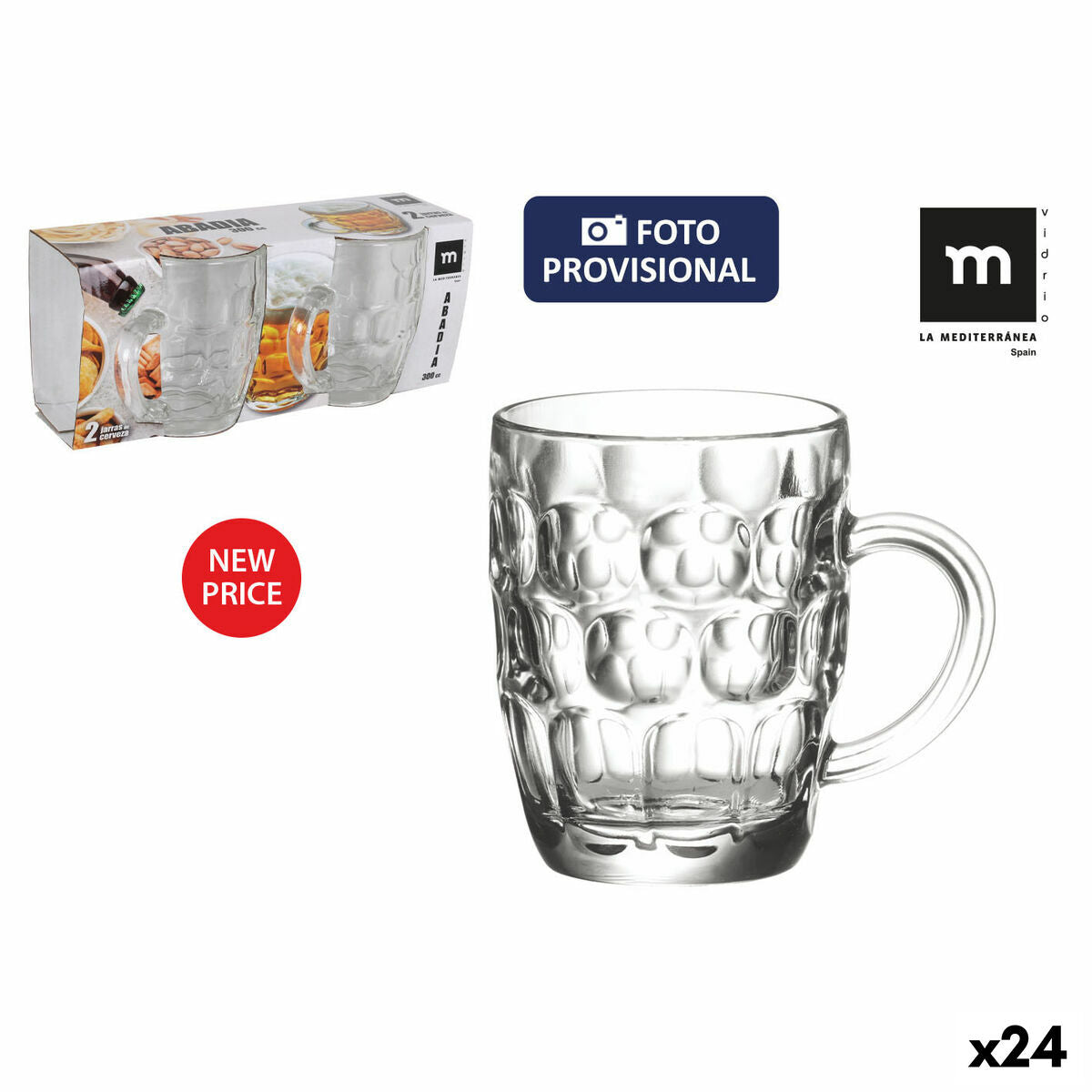 Set of jugs La Mediterránea Abadia 11,5 x 10 cm 300 ml 2 Pieces Ø 7,7 cm 11,4 cm 9,7 cm (24 Units)