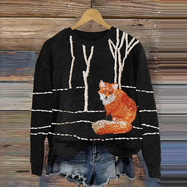 Women's Forest Fox Print Sweatshirt