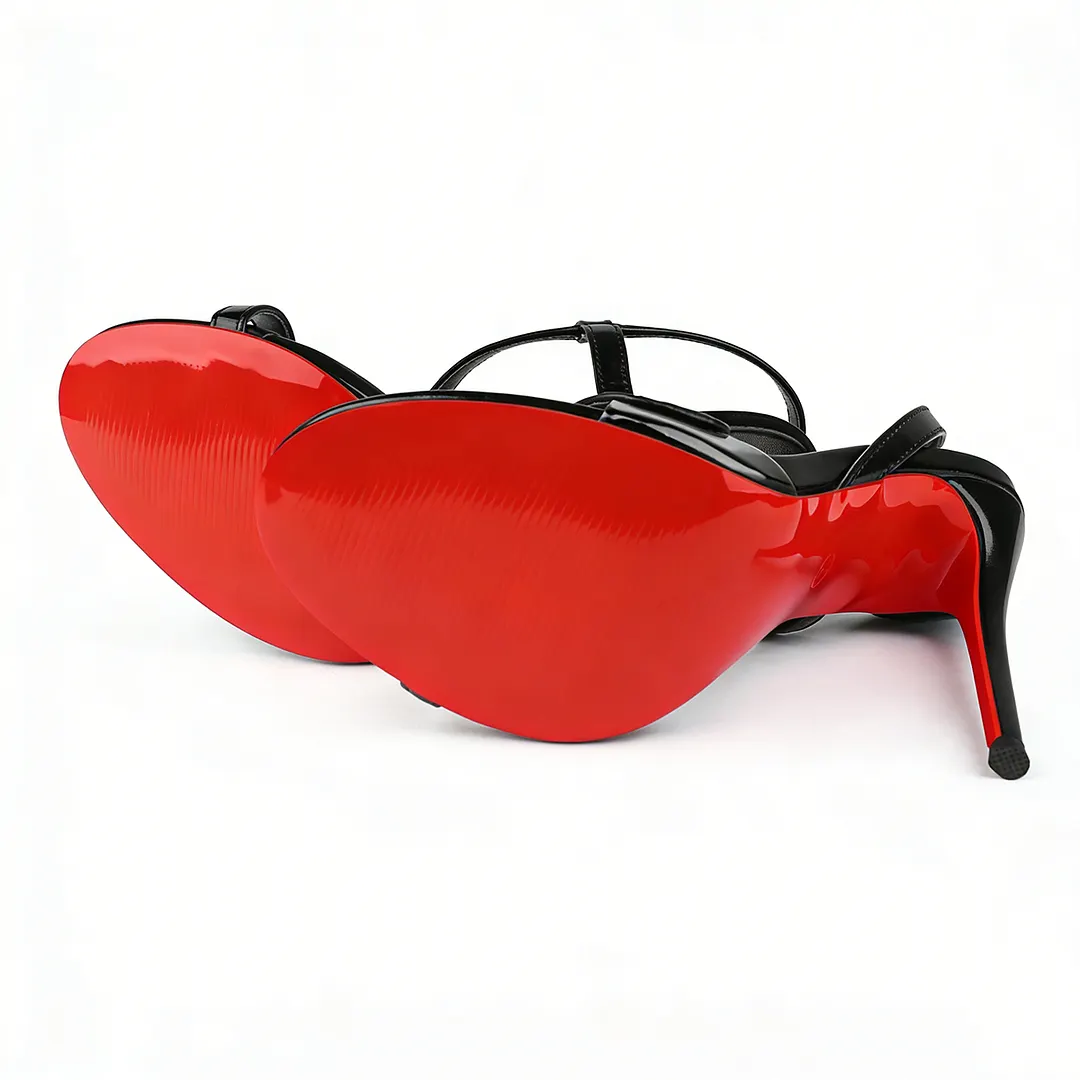 120mm/4.72 inch Spotlight Wavy Straps Sandals Red Bottom Stilettos