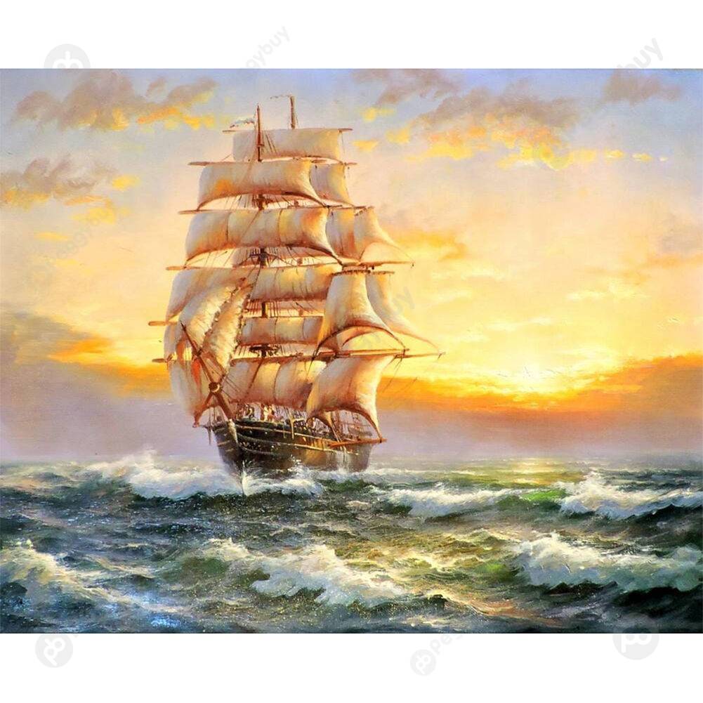 

40*30CM Paint By Numbers-Sailboat, 501 Original