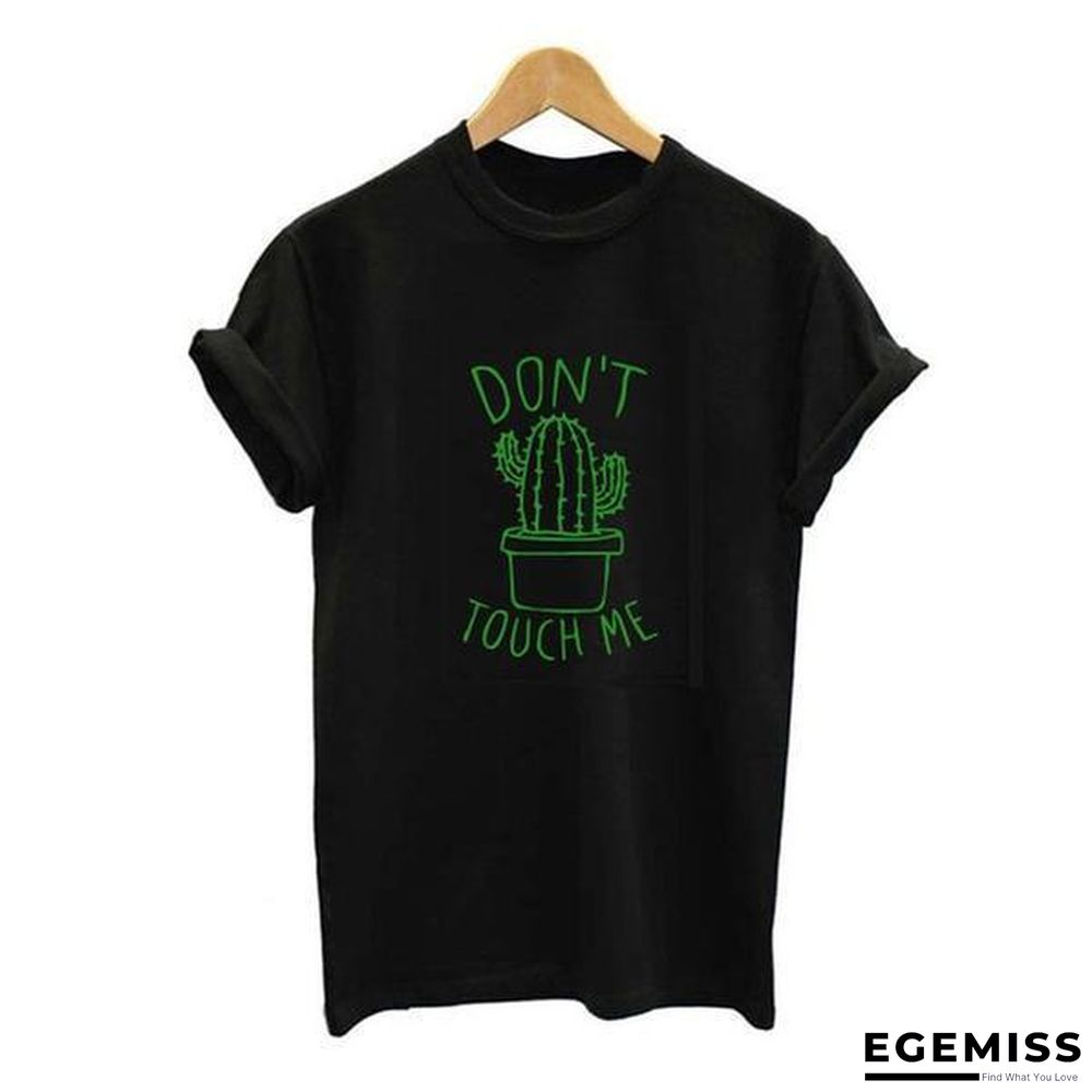Cactus Printed Women's Cotton T-shirts Top Tee Round Neck T-shirts | EGEMISS
