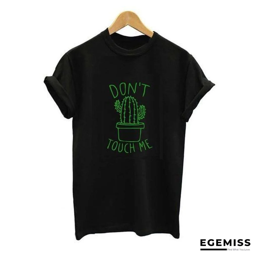 Cactus Printed Women's Cotton T-shirts Top Tee Round Neck T-shirts | EGEMISS
