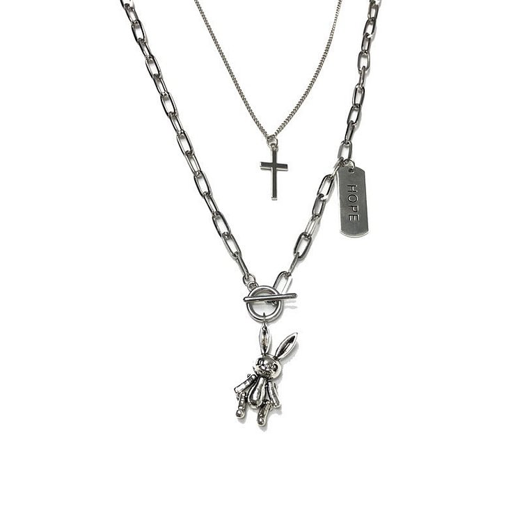Cross Rabbit Necklace