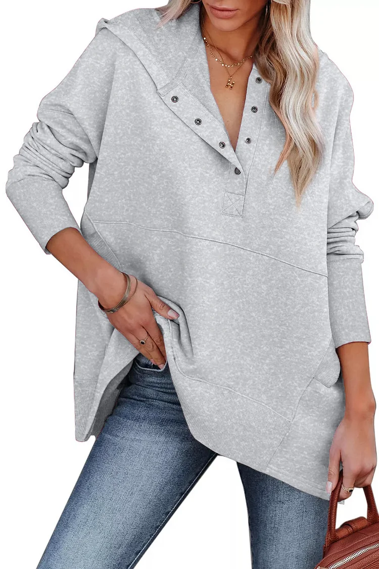 Women's Hoodie Sweatshirt Solid Color Bat Sleeve Hoody Oversized Sweatshirt