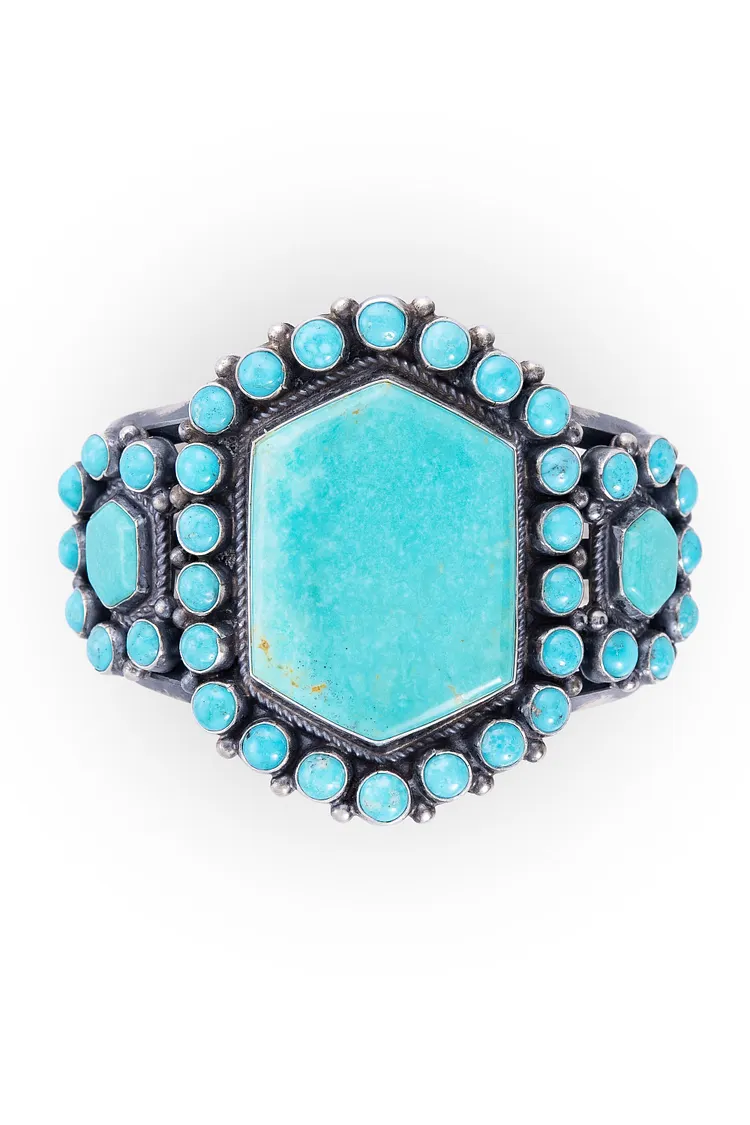 Cuff, Cluster, Turquoise, Kingman Mine, Hallmark, 2729