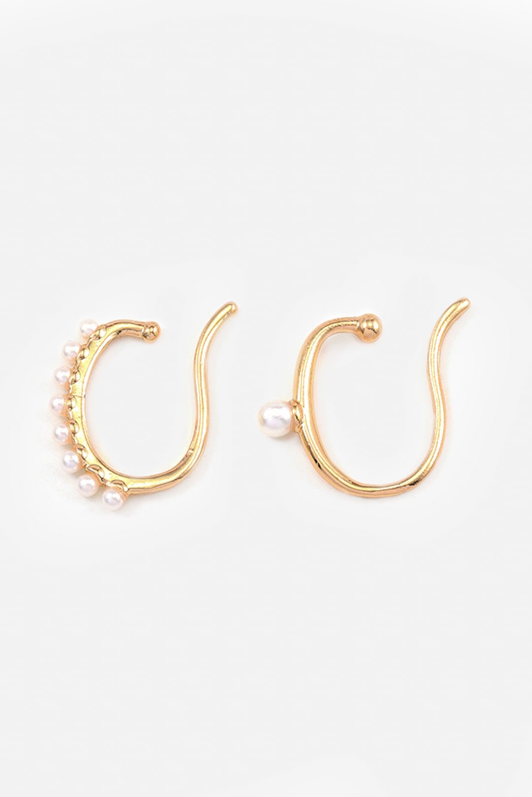 FashionV-FashionV  C-shaped Pearl Earrings Set