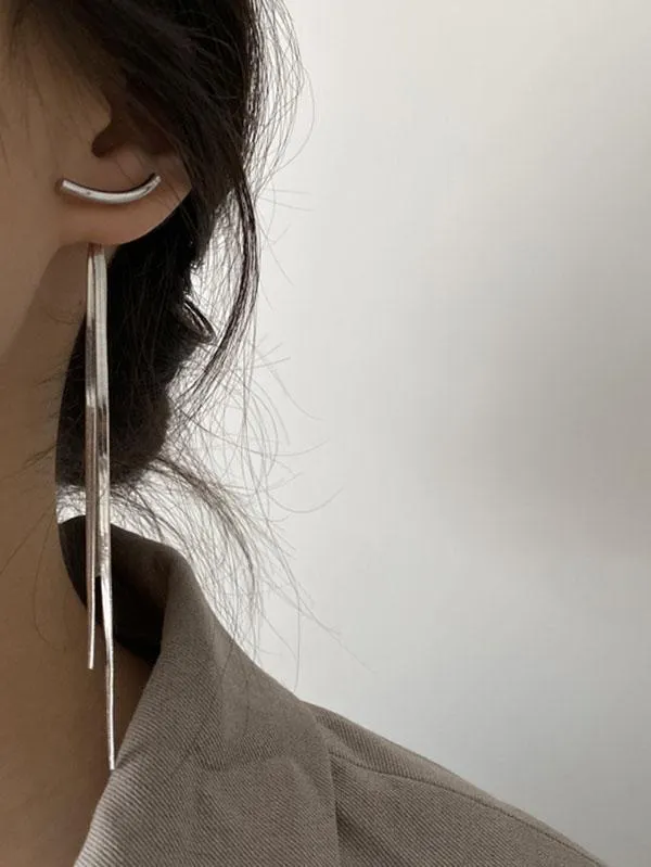 Korean-style Shiny Solid Color Earrings Accessories