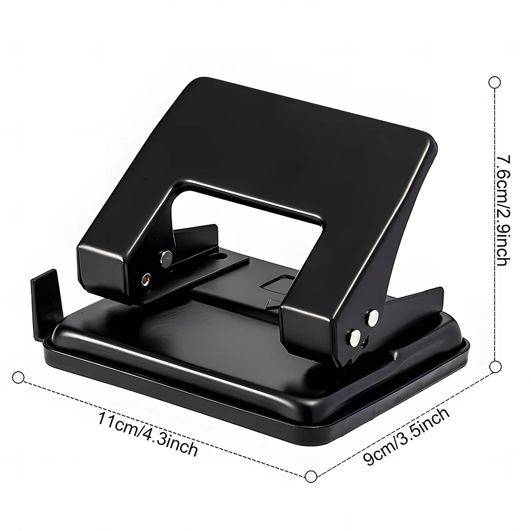 2-Hole Punch Heavy Duty Paper Hole Puncher Tool, Hand Held Office