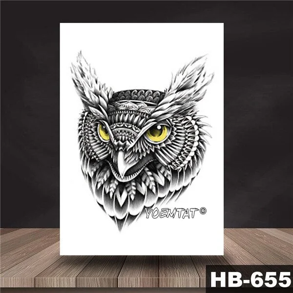 Waterproof Temporary Tattoo Sticker Black color dragon pattern tattoo Water Transfer Skull body art fake tattoo For Women Men