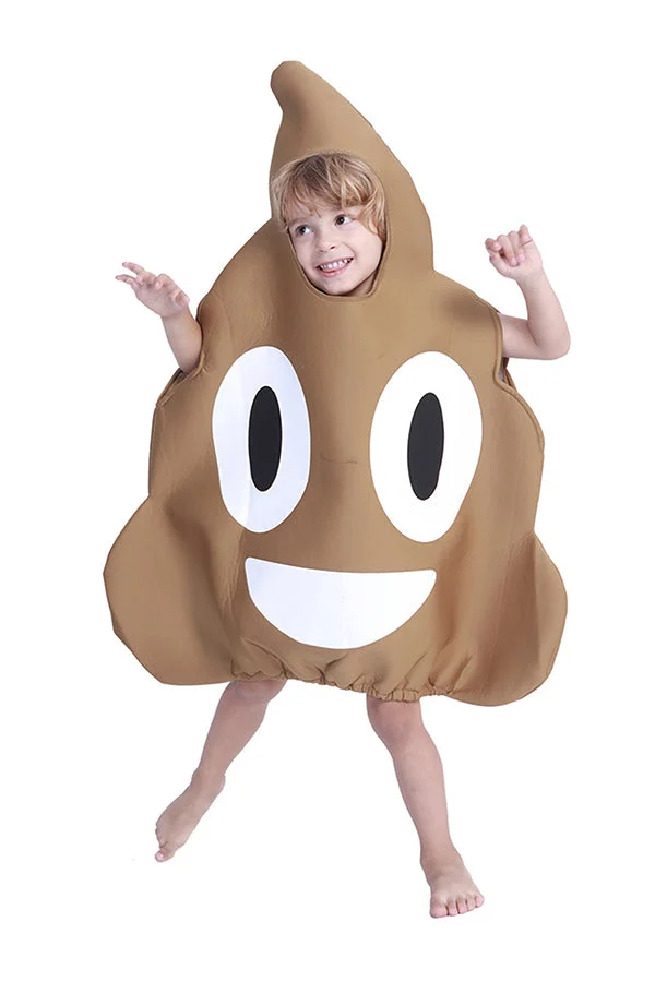 Funny Kids Halloween Emoji Poop Costume Brown-elleschic