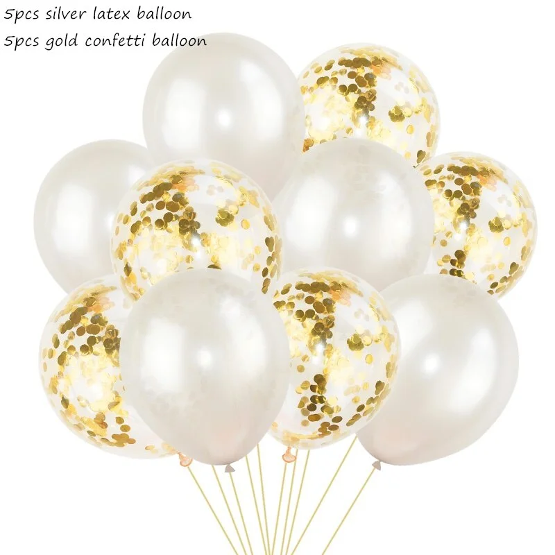 10Pcs Mixed Confetti Balloons Happy Birthday Party Helium Balloon Decorations Wedding Festival Latex Balloon Party Supplies
